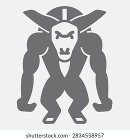 Gargoyle solid icon, guardian, protector concept. Vector graphics. Magical sentries, creature sign with glyph style icon for mobile or web design