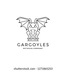 gargoyles gargoyle logo vector outline illustration