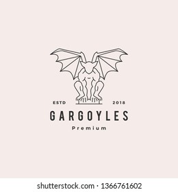 gargoyles gargoyle logo vector outline illustration