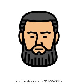 garibaldi beard hair style color icon vector. garibaldi beard hair style sign. isolated symbol illustration