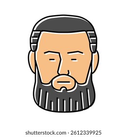 garibaldi beard hair style color icon vector. garibaldi beard hair style sign. isolated symbol illustration