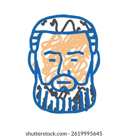 garibaldi beard hair style doodle icon sketch vector. garibaldi beard hair style sign. isolated symbol illustration