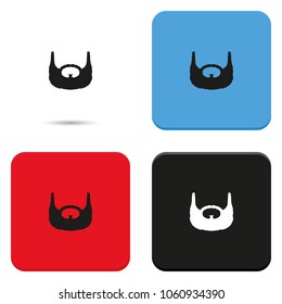 Garibaldi beard style. Beard and mustache flat vector icon.