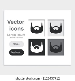 Garibaldi beard style. Beard and mustache flat placed on web page template vector icon.