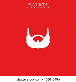 Garibaldi beard style. Beard and mustache icon.