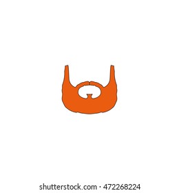 Garibaldi beard style. Beard and mustache icon.