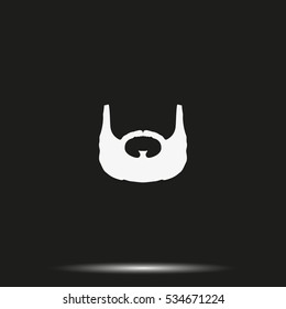 Garibaldi beard style. Beard and mustache icon.