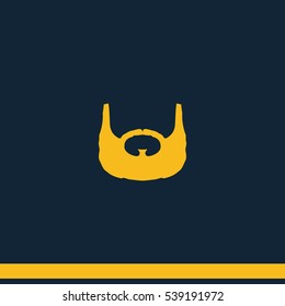 Garibaldi beard style. Beard and mustache icon.
