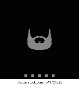 Garibaldi beard style. Beard and mustache icon.