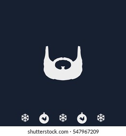 Garibaldi beard style. Beard and mustache icon.