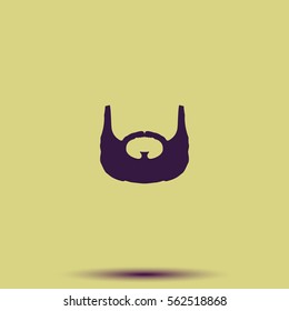 Garibaldi beard style. Beard and mustache icon.