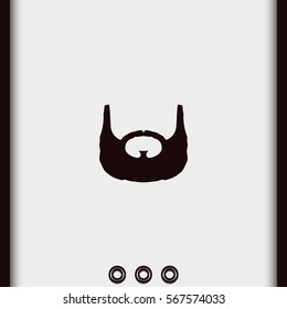 Garibaldi beard style. Beard and mustache icon.
