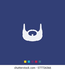 Garibaldi beard style. Beard and mustache icon.