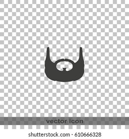 Garibaldi beard style. Beard and mustache icon.