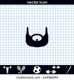 Garibaldi beard style. Beard and mustache icon.