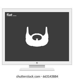 Garibaldi beard style. Beard and mustache icon.