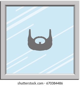 Garibaldi beard style. Beard and mustache icon.