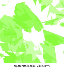 garish green shard shaped pattern on white background, vector illustration