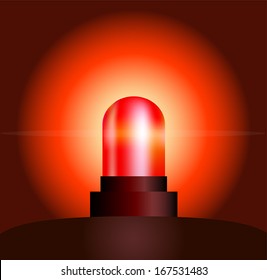 Garishly shining red light, that warns of danger.