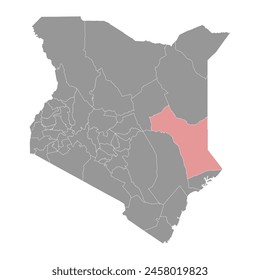 Garissa County map, administrative division of Kenya. Vector illustration.