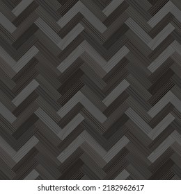 Parqué de madera gris de garganta, patrón de hueso de arenque sin fisuras. Suelo laminado de zigzag en madera dura de gran escala. Textura de grano de madera. interior de madera. roble, nuez, pino, materiales de arce. Ilustración vectorial realista