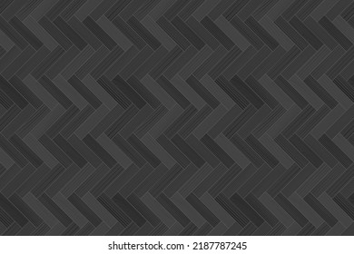 Parqué de madera gris de garganta, patrón de hueso de arenque sin fisuras. Suelo laminado de zigzag en madera dura de gran escala. Textura de grano de madera. interior de madera. roble, nuez, pino, materiales de arce. Vector realista