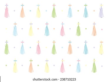 Garland background with polka dots