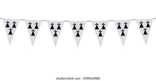 Garland banner in the colors of Brittany on a white background 