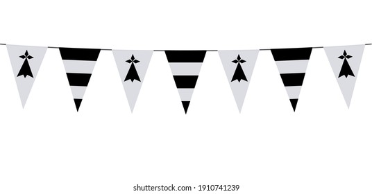 Garland banner in the colors of Brittany on a white background  