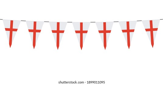 Garland banner in the colors of England on a white background 