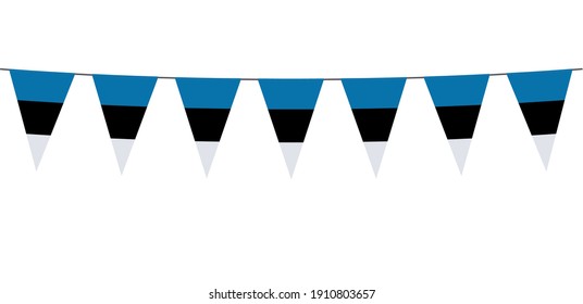 Banner de Garland con los colores de Estonia en un fondo blanco 