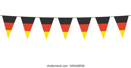 Garland banner in the colors of Germany on a white background 