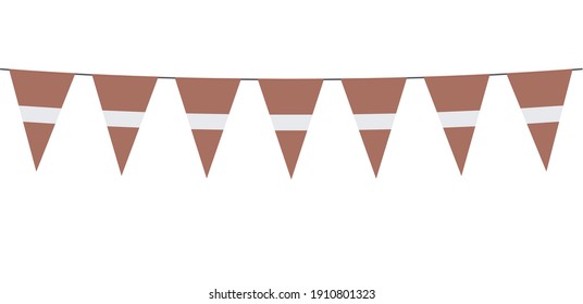 Garland banner in the colors of Latvia on a white background 