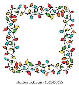 Garland border drawn by hand. Endless seamless pattern vector brush. for the decor of frames, borders and the design of cards, invitations, business cards