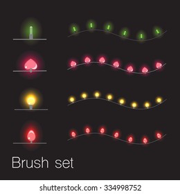 Garland brush set. Vector illustration
