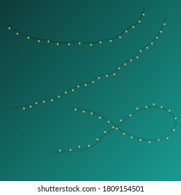 Garland Bulb Collection Set Vector Illustration EPS10