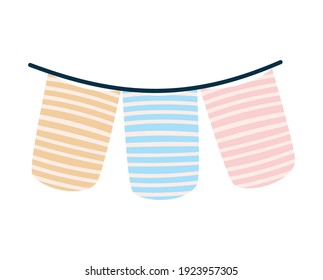 garland with bundle of lines on a white background vector illustration design