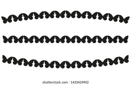 Garland or Bunting flags in the shape of a Butterfly. Birthday, Party and Carnival decoration. Vector illustration.
