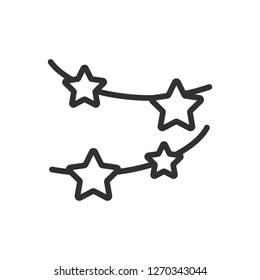 garland, bunting stars. linear icon. Line with editable stroke