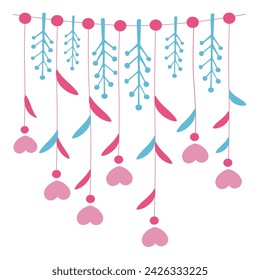 Garland for children's room. Vector illustration of decoration for the holiday. Cozy and cute design	