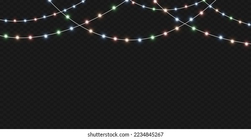 Garland, Christmas, lamp, lanterns, effect, highlight, brightness, hanging