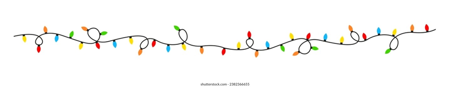 Garland Christmas lanterns are multicolored. Vector graphics