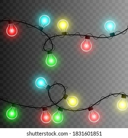 Garland. Christmas Garland. Multi-colored Light. Garland Png. Christmas. Wires, Tangled Wires. PNG Wires.