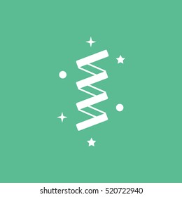 Garland Christmas New Year  Flat Icon On Green Background