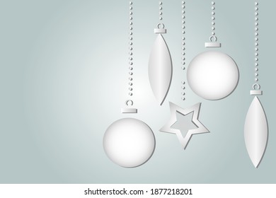 A garland of Christmas toys. Christmas decorations. Winter background. Free space for text