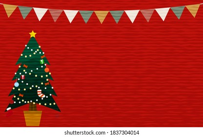 Garland and Christmas tree poster