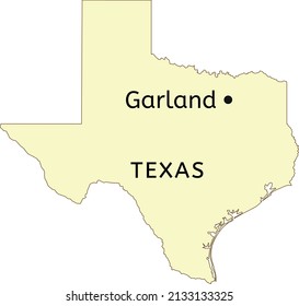 Garland city location on Texas map