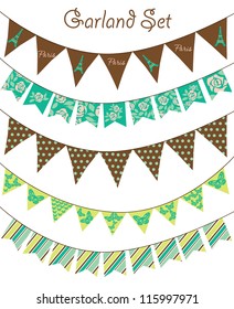 garland collection. vector illustration