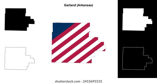 Garland County (Arkansas) outline map set