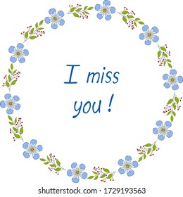 Garland  with doodle flowers for gift holiday. Vector hand draw  Illustration EPS10